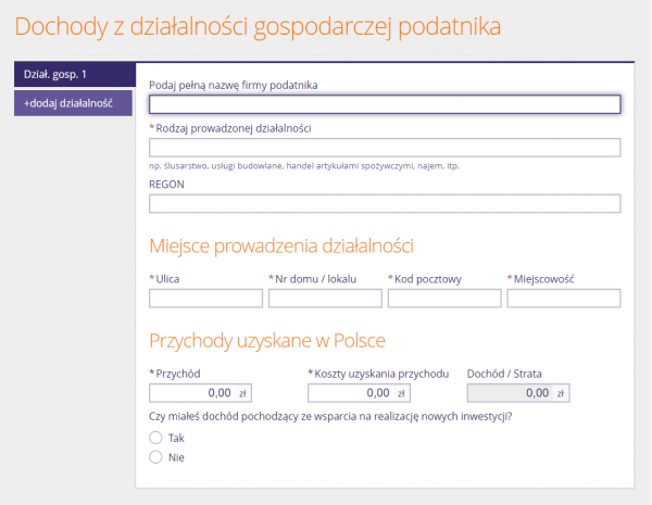 dzialalnosc gospodarcza