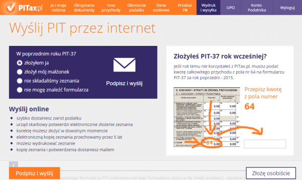 Wysyłka e-pitów przez internet w PITax.pl