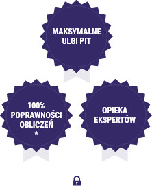 Maksymalne ulgi PIT, 100% poprawności obliczeń*, Opieka ekspertów