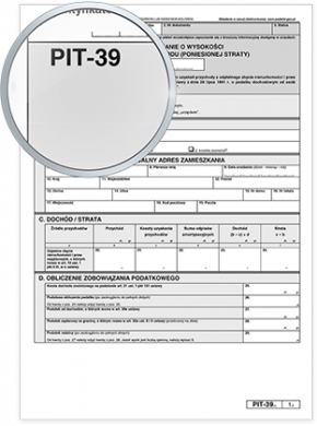PIT 39 za 2025 r. w 2026 r.