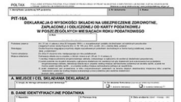 PIT-16, 16a - co to jest, kto rozlicza, jak wypełnić?