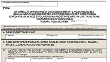 PIT-Z - załącznik do PIT-36 i 36L